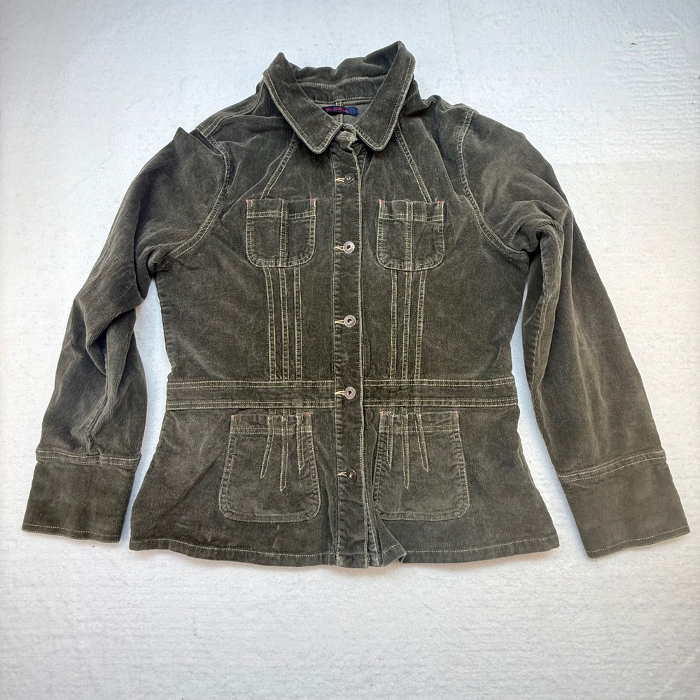 Gloria vintage Olive Green‎ Corduroy jacket size XL